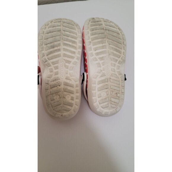 Minnie Mouse Kids Red Polka Dot Insulated Slip on Clogs By Crocs Size 6/7 - Picture 9 of 14